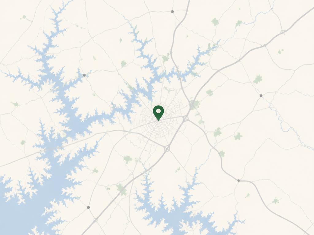 Map of the Gainesville, GA and Hall County stump grinding service area near Lake Lanier